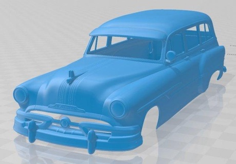 Pontiac chefe deluxe estação vagão 1953 imprimível corpo carro 3d impressão modelo automotivo fenda escalextrico Tamiya rc miniz passatempo micro 3d print model - Mito3D