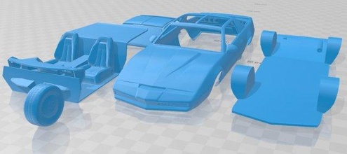 pontiac pájaro fuego kitt 1982 imprimible coche vehiculo 3d impresión modelo in automotor 3dexport espacio scalextric tamiya rc miniz pasatiempo micro 3d print model - Mito3D