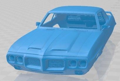 Pontiac Firebird trans 1969 yazdırılabilir vücut araba otomotiv yuva ölçülü Tamiya rc miniz hobi mikro 3d print model - Mito3D