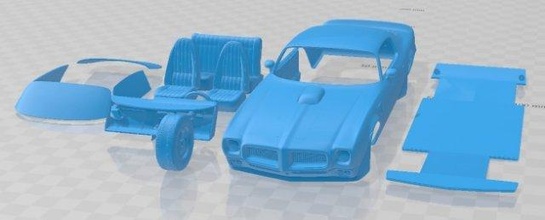 pontiac pássaro fogo trans am 1970 imprimível carro 3d impressão modelo in automotivo 3dexport fenda escalextrico tamiya rc miniz passatempo micro 3d print model - Mito3D