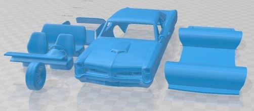 Pontiac gto 1967 imprimível carro fenda escalextrico Tamiya rc miniz passatempo micro 3d print model - Mito3D