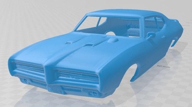 pontiac gto judge 1969 printable body car slot scalextric tamiya rc radio control shell muscle american 3d print model - Mito3D