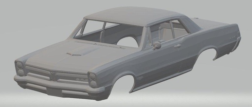 pontiac lemans gto 1965 imprimível corpo carro 3d impressão modelo in automotivo 3dexport fenda escalextrico tamiya concha rc rádio controle músculo 3d print model - Mito3D