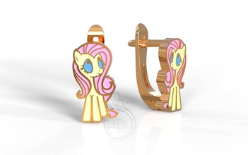 my pony earrings fluttershy 3d print model in 3dexport pinkie pie 3d print model - Mito3D