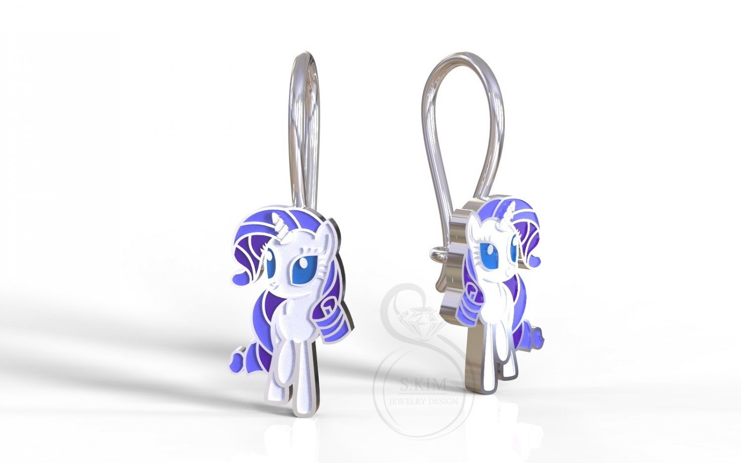 my pony earrings rarity 3d print model in 3dexport pinkie pie 3D print model - Mito3D