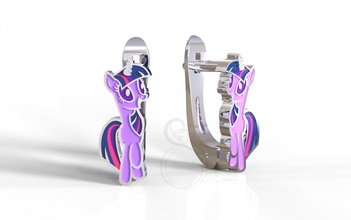 poney boucles d'oreilles scintillait auriculaire tarte 3d print model - Mito3D