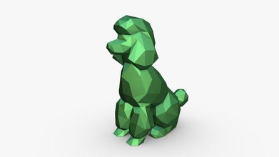 poodle figure 3d print model in animals 3dexport 3dprinted 3dprinting art gift lowpoly 3dprint animal decor interior miniatures sculpture statue toy dog mammal dogs figurines 3d print model - Mito3D