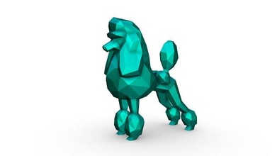 poodle figure 3dprinted 3dprinting 3d art gift lowpoly 3dprint animal decor interior miniatures sculpture statue toy dog mammal 3d print model - Mito3D