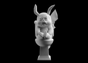 cocô pikachu livre 3d impressão modelo in escultura 3dexport pokémon nintendo estátua print printing printable 3d print model - Mito3D