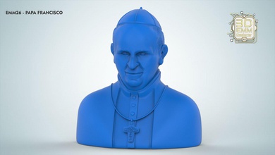 le pape françois morceau composante la sculpture de l'élément or d'argent en plastique 3d print model - Mito3D