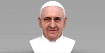 pope francis bust ready color 3d printing print model in figurines 3dexport jesus god church catholic catholicism religion vatican saint mary rome 3d print model - Mito3D