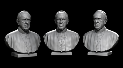 papa francis v1 3d yazdır model in heykel 3dexport roma tanrı hıristiyan katolik vatikan baba francisco din büst yazdırılabilir aziz kilise benedict şöhret minyatürler figürinler 3d print model - Mito3D