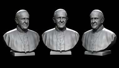 papa francisco v2 Roma cristiano católico Vaticano papá religión impresión busto imprimible Santo estatua Iglesia Benedicto celebridad miniaturas figuritas 3d print model - Mito3D