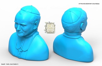pope john paul ii piece component sculpture element gold silver plastic figure 3d print model - Mito3D