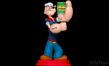 popeye sailor man cartoon pipe spinach strong 3d print model - Mito3D