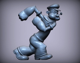 popeye denizci 3d yazdır model in heykel 3dexport popüler oyuncak klasik karakter ıspanak heykeller hediye şekil vermek heykelcik retro hatıra karikatür stilize güç 3d print model - Mito3D