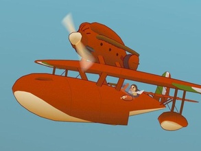 porco rosso airplane plane aircraft lowpoly wing pig movie ghibli hydroplane red anime porcorosso 3d print model - Mito3D