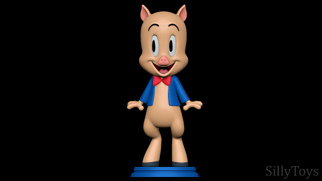 Schweinefleisch Schwein Looney Melodien Sau Schweine drucken Anthro männlich Karikatur 3D print model - Mito3D