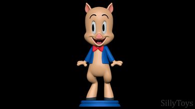 porcin porc looney airs truie cochons impression anthro Masculin dessin animé 3d print model - Mito3D