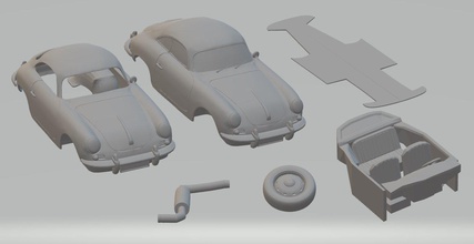 porsche 356 c imprimível carro 3d impressão modelo in automotivo 3dexport fenda escalextrico tamiya rc rádio controle escala miniz 3d print model - Mito3D