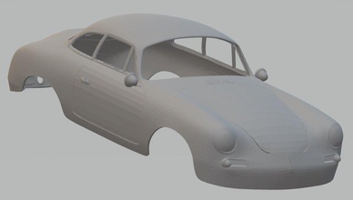 porsche 356 cupê 1948 imprimível corpo carro 3d impressão modelo in automotivo 3dexport fenda escalextrico tamiya rc miniz passatempo micro 3d print model - Mito3D