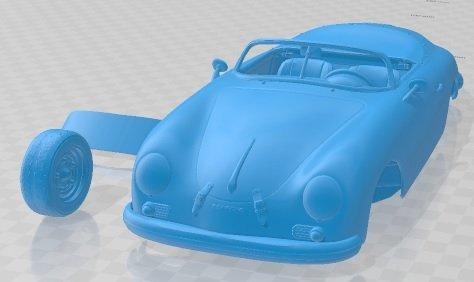 porsche 356 speedster 1956 printable car automotive diorama modeling hobby solid scale model 3d print model - Mito3D