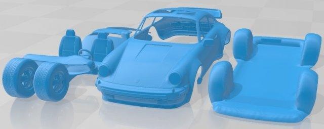 Porsche 911 930 turbo 1975 imprimível carro automotivo fenda escalextrico Tamiya rc miniz passatempo micro diecast 3d print model - Mito3D
