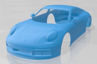 porsche 911 carrera s 2019 printable body car 3d print model in automotive 3dexport slot scalextric tamiya rc miniz hobby micro 3d print model - Mito3D