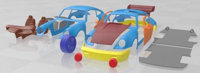 porsche 911 carrera rs 964 printable car automotive slot scalextric tamiya rc miniz hobby micro diecast 3d print model - Mito3D