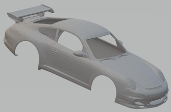 porsche 911 gt3 printable body car 3d print model in automotive 3dexport shell rc miniz tamiya old vinatge radio control slot scalextric 3d print model - Mito3D