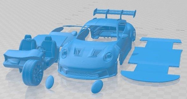 porsche 911 gt3 rs 2022 imprimable voiture 3d impression modèle in automobile 3dexport fente scalextric tamiya rc miniz loisir micro 3d print model - Mito3D