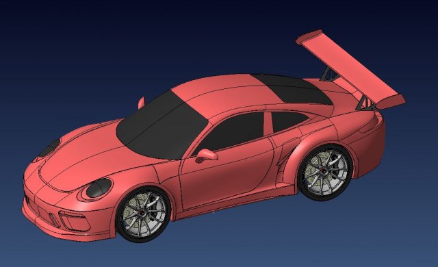 porsche 911 gt3 rs vehicle 3D print model - Mito3D