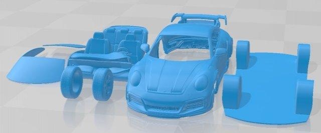 Porsche 911 Techart gt sokak 2022 yazdırılabilir araba otomotiv yuva ölçülü Tamiya rc miniz hobi mikro döküm 3d print model - Mito3D