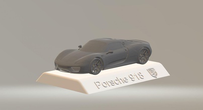 porsche 918 de voiture en 3d modèle haute qualité l'impression fichier stl auto objets collection les fichiers des voitures imprimable modèles 3d print model - Mito3D