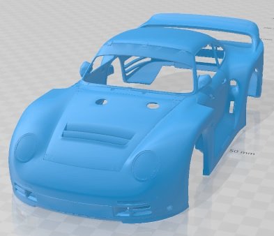 Porsche 961 imprimable corps voiture automobile fente scalextric tamiya rc miniz loisir micro 3D print model - Mito3D