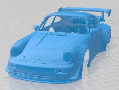 Porsche 964 1990 imprimível corpo carro automotivo Porsche 964 1990 imprimível corpo carro fenda escalextrico Tamiya rc miniz passatempo micro 3D print model - Mito3D