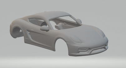 Porsche caimão gts 15 diecast hotwheels fenda slotcar slot car quente brinquedos carro 3dpirnt impressão imprimível 3d print model - Mito3D
