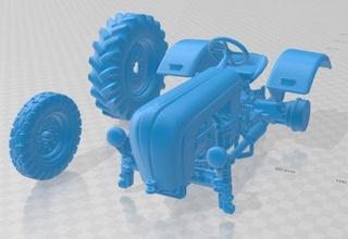 porsche diesel tractor p133 1956 printable 3d print model in automotive 3dexport slot scalextric tamiya rc miniz hobby micro crawler 3d print model - Mito3D