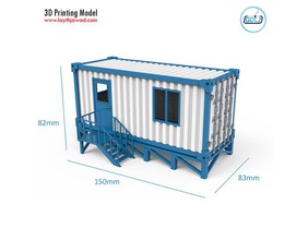 taşınabilir ofis konteyner 3 boyutlu baskı model ev yer çalışan iş tesis mimari mühendis bina inşa Demir yapı 3d print model - Mito3D