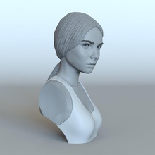 portrait of a girl ponytail 3d print model in woman 3dexport 3dprint character cute female realistic sculpture 3d print model - Mito3D