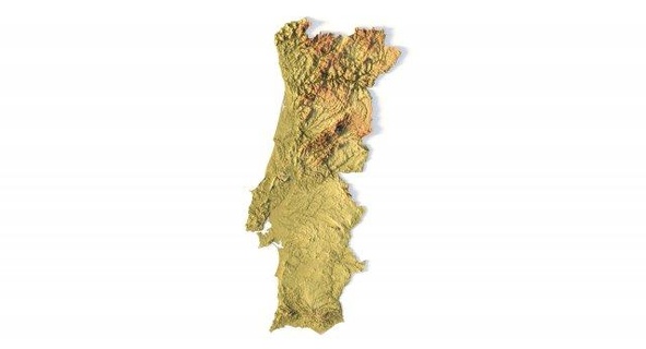 Portogallo stl terreno Spagna Europa carta geografica paesaggio nazione sollievo geografia continente montagna terra 3d print model - Mito3D