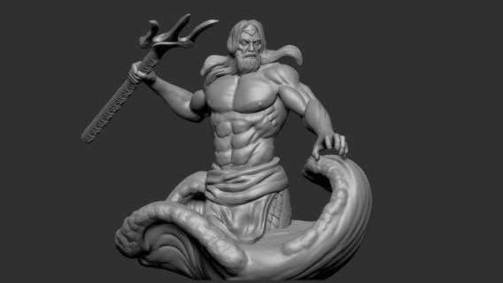 Poseidon homem grego estátua mar Deus 3d print model - Mito3D