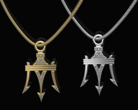 poseidon pendant 3d printable stl gold silver platinum sterling gems gemstone jewel classic women girls hook maserati pendants greek mythology 3d print model - Mito3D