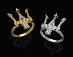 poseidon ring 3d printable stl gold silver platinum sterling gems gemstone jewel classic women girls maserati rings greek mytology greece 3d print model - Mito3D