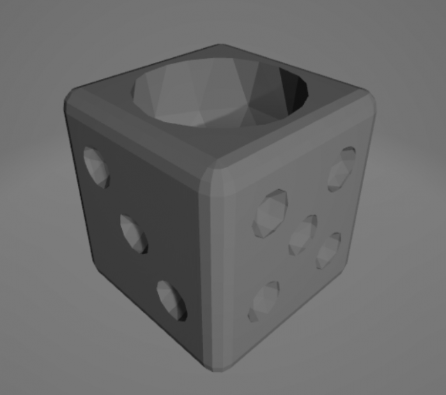pot dice 6 free d6 lowpoly polygon 3D print model - Mito3D