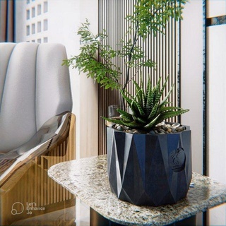 Topf Pflanze Origami Dekor maison jardín Kaktus 3d print model - Mito3D