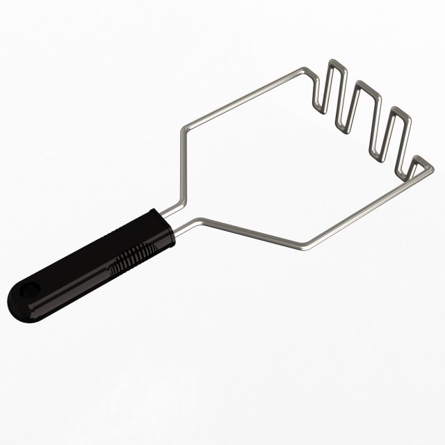 patata schiacciapatate 3d modello in pentolame utensili 3dexport cibo attrezzature cucinare utensile cucina cucinando design stoviglie filo maniglia scanalato pbr 3D print model - Mito3D