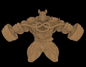 power rhino rod relief 3d print model - Mito3D