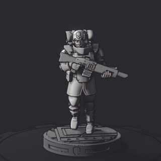pretoriano guardia gratuito sci fi warhammer soldati casco armatura laser fucile lasrifle plasma plasmagun carabina fusillo maschera antigas occhiali cappotto 3d print model - Mito3D