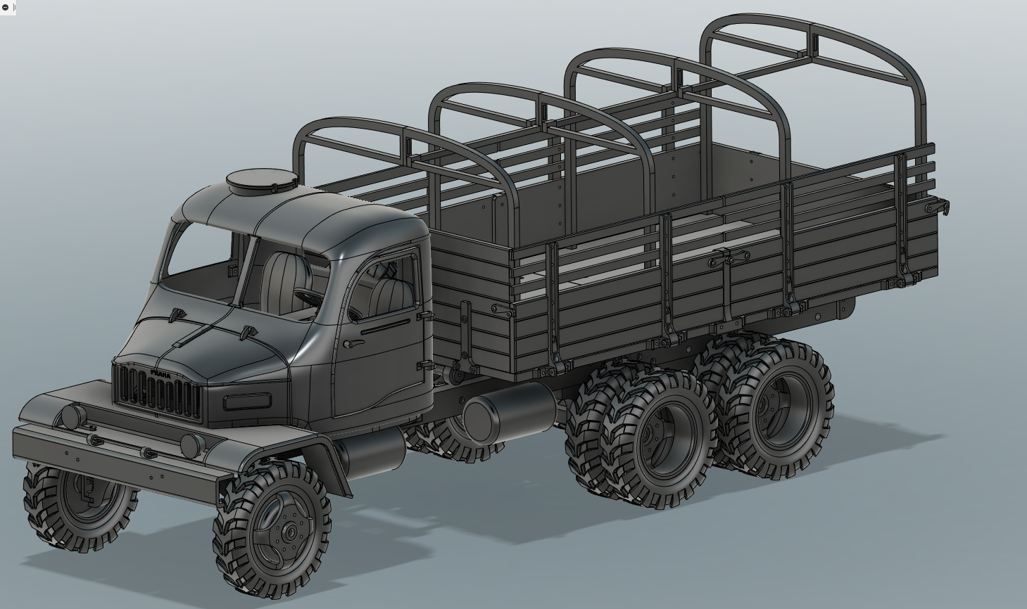 praga v3s - 3dprint ready 3d print model in vehicle 3dexport truck machinery large-truck large-scale pragav3s dayz spintires wheel tire cz czechoslovak realistic 3D print model - Mito3D